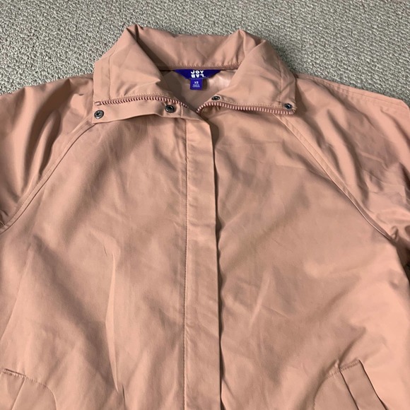 JoyLab Womens Rain Jacket Size XS Pink Long Sleeve Full Zip Snap Pocket Collared - Picture 2 of 14